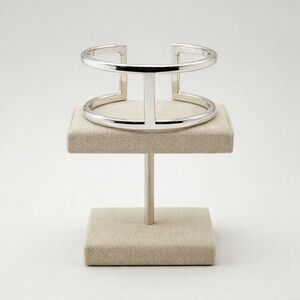 Silver Forever Cutout Squared Open Cuff Bracelet